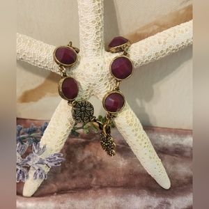 Burgundy with charm bracelet
